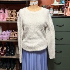 White Eyelash Sweater